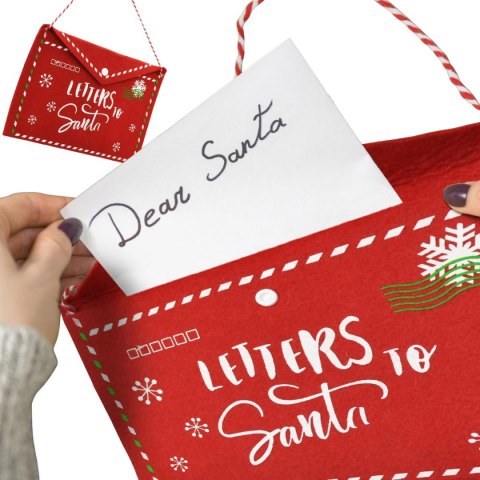 KOPERTA ŚWIĄTECZNA LIST DO ŚWIĘTEGO MIKOŁAJA FILCOWA 38x30CM LETTERS SANTA