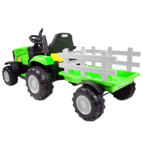 MEGA TRAKTOR NA AKUMULATOR Z PRZYCZEPĄ. MIĘKKIE SIEDZENIE, MIEKKIE KOŁA PILOT, /HL3388