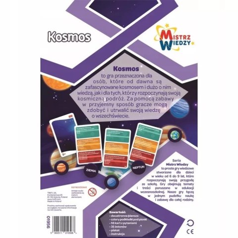 Zestaw Trefl Mistrz Wiedzy Kosmos gra edukacyjna + duży projektor astronauta