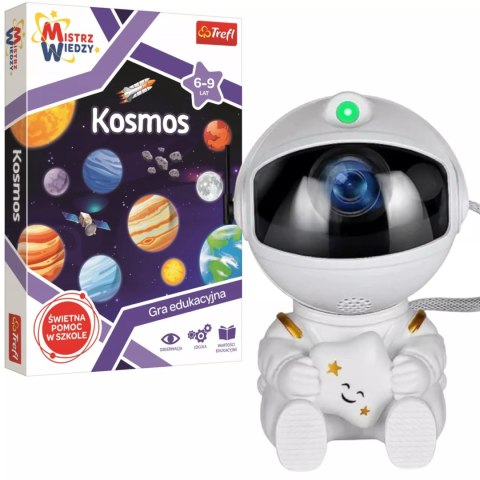 Zestaw Trefl Mistrz Wiedzy Kosmos gra edukacyjna + projektor astronauta