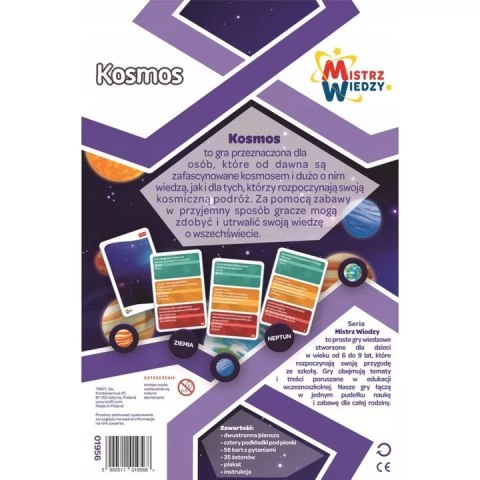 Zestaw Trefl Mistrz Wiedzy Kosmos gra edukacyjna + projektor astronauta