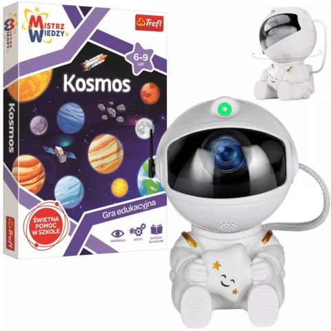 Zestaw Trefl Mistrz Wiedzy Kosmos gra edukacyjna + projektor astronauta