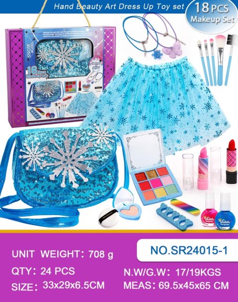 Zestaw do Makijażu + Sukienka Lodowa Niebieska