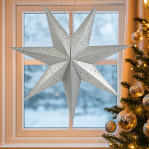 GWIAZDA DEKORACYJNA WISZĄCA PAPIEROWA 75CM SREBRNA