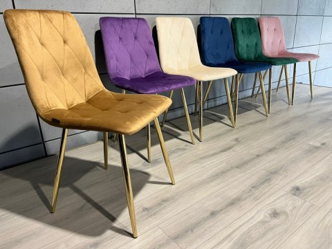Krzesła tapicerowane BORGO VELVET ROSE GOLD zestaw 4 sztuk kolory do wyboru
