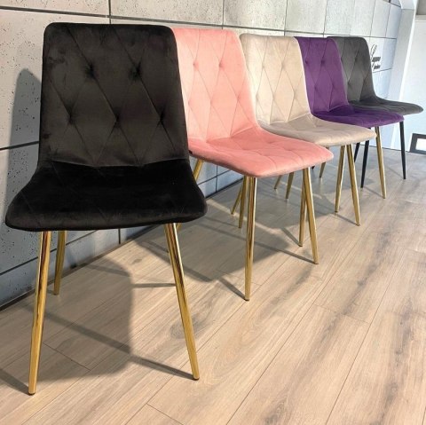 Krzesła tapicerowane BORGO VELVET ROSE GOLD zestaw 4 sztuk kolory do wyboru