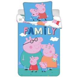 Pościel bawełna 100x135 + 40x60 Świnka Peppa rodzina