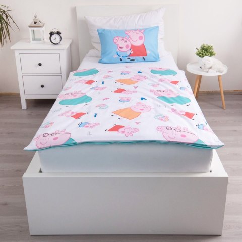 Pościel bawełna 100x135 + 40x60 Świnka Peppa rodzina