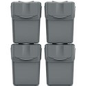 ŚMIETNIK KOSZE NA ŚMIECI 20 L SORTIBOX SET4 SZT. SZARY KAMIEŃ