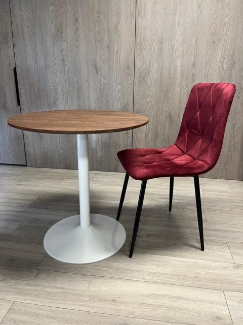 Stół okrągły VICTORY BROWN WOOD 70 cm MILK