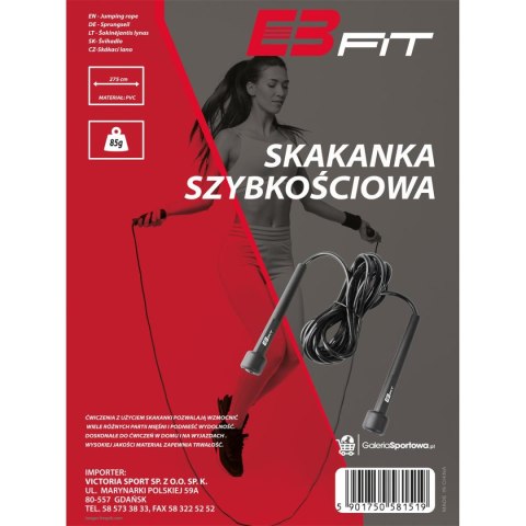 SKAKANKA SZYBKOŚCIOWA PVC 285CM CZARNA ENERO FIT