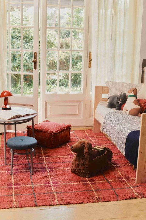 Dywan Tartan 140×190 cm - Vintage Red Wouf Wouf, Lorena Canals