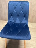 Krzesło tapicerowane BORGO VELVET BLUE ROSE GOLD