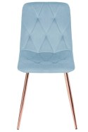Krzesło tapicerowane BORGO VELVET LIGHT BLUE ROSE GOLD