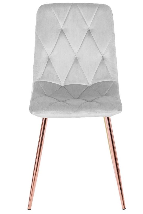 Krzesło tapicerowane BORGO VELVET LIGHT GREY ROSE GOLD