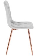Krzesło tapicerowane BORGO VELVET LIGHT GREY ROSE GOLD