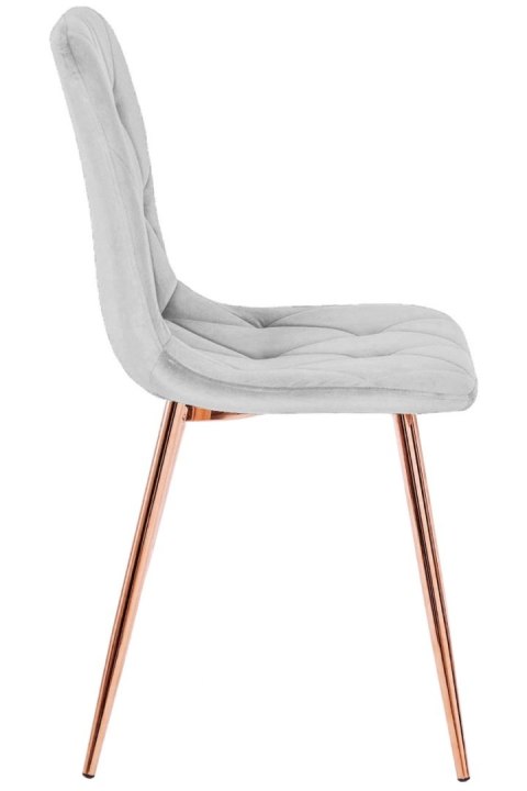 Krzesło tapicerowane BORGO VELVET LIGHT GREY ROSE GOLD