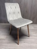 Krzesło tapicerowane BORGO VELVET LIGHT GREY ROSE GOLD