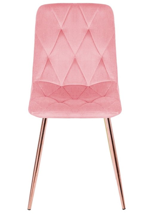 Krzesło tapicerowane BORGO VELVET PINK ROSE GOLD