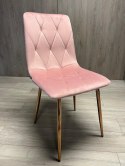 Krzesło tapicerowane BORGO VELVET PINK ROSE GOLD