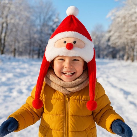 CZAPKA ŚWIĄTECZNA FIGURKA - MIKOŁAJ