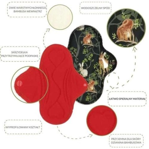 DUŻA L Podpaska wielorazowa bambusowa - SYRENKI