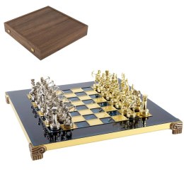 Ekskluzywne Szachy Archers Metalowe - Szachownica 28x28cm - Luksusowy Prezent - S15BLU
