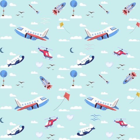 MAŁA S Podpaska wielorazowa bambusowa - SAMOLOTY