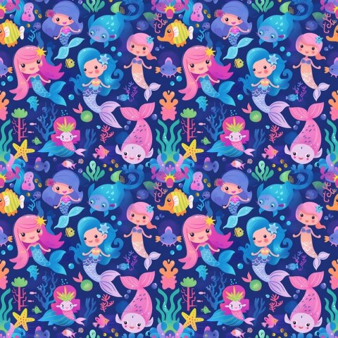 MAŁA S Podpaska wielorazowa bambusowa - SYRENKI