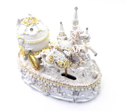 Pozytywka Bryczka Ślubna Dekoracja Prezent dla Nowożeńców - 14279