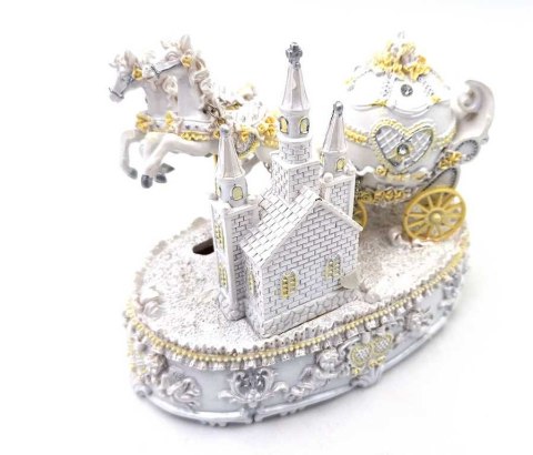 Pozytywka Bryczka Ślubna Dekoracja Prezent dla Nowożeńców - 14279