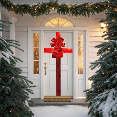 KOKARDA NA DRZWI 33x10x42CM WSTĄŻKA 4,3M CZERWONA