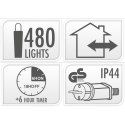 LAMPKI CHOINKOWE ŁAŃCUCH ŚWIETLNY 480LED TIMER MULTIKOLOR MACARON