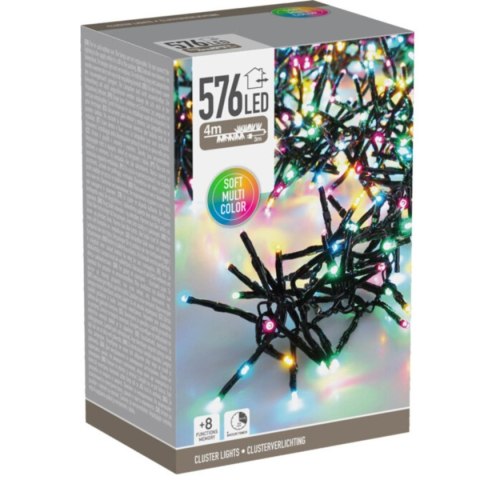 LAMPKI CHOINKOWE ŁAŃCUCH ŚWIETLNY 576 LED TIMER 4 KOLORY
