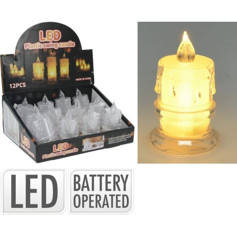 ŚWIECA DEKORACYJNA 4,5x8CM ZDOBIONA LED