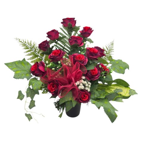 Bukiet flakon stroik na cmentarz kompozycja kwiatowa na wszystkich świętych