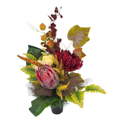 Bukiet flakon stroik na cmentarz kompozycja kwiatowa na wszystkich świętych