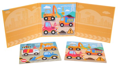 Magnetyczne Puzzle Plac Budowy + Książeczka
