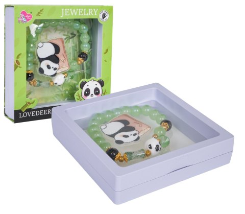 Zestaw Biżuterii Panda Zielona Bransoletka