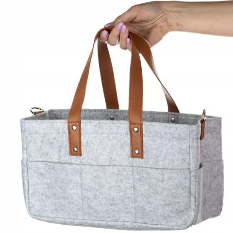 Duży Filcowy Organizer Szary XXL Dla Mamy i Maluszka Na Pieluszki i Akcesoria TF1