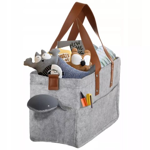Duży Filcowy Organizer Szary XXL Dla Mamy i Maluszka Na Pieluszki i Akcesoria TF1