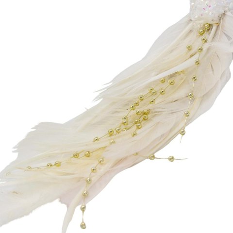 PTASZEK DEKORACYJNY NA KLIPIE 38CM - BIAŁY