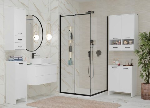 Słupek Łazienkowy Szafka NINA 2DUM BIAŁY 2 Drzwi Półki Regał Pod Umywalkę