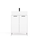 Słupek Łazienkowy Szafka NINA 2DUM BIAŁY 2 Drzwi Półki Regał Pod Umywalkę