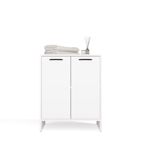 Słupek Łazienkowy Szafka NINA 2DUM BIAŁY 2 Drzwi Półki Regał Pod Umywalkę