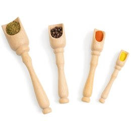 Czerpak szufelka do przypraw z rączką 4 szt - zestaw | Łyżeczki kuchenne do przypraw | Miarki kuchenne z uchwytem | Akcesoria do