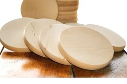 Deska podkładka podstawka z drewna 5 szt 12x1,5 cm | drewniana podkładka | podstawka pod kubek | deska ochronna | okrągła podsta