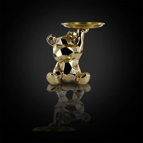 Figurka Miś origami ze złotą tacą złota