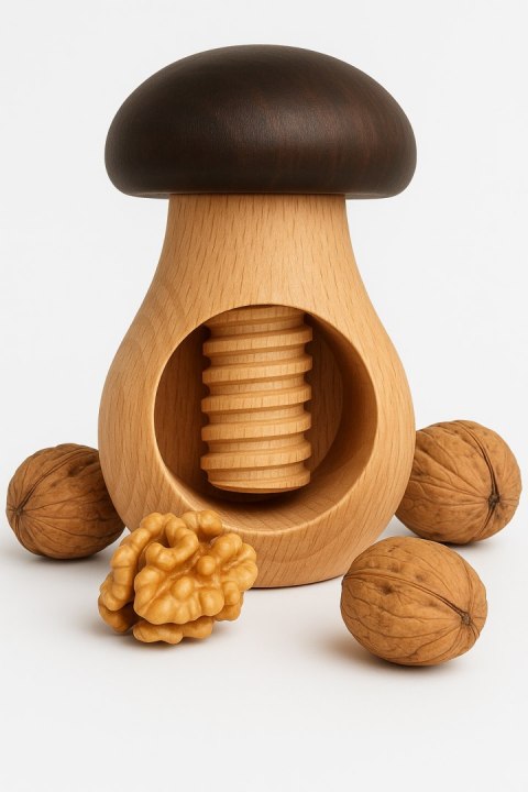 Grzybek Do Orzechów drewniany | Dziadek do orzechów drewniany | Grzybek ręczny do łupania orzechów | Drewniany łupacz do orzechó