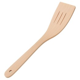 Łopatka drewniana Ażurowa Podgięta Szeroka 31 cm | Łopatka drewniana kuchenna | Szpatułka drewniana perforowana | Akcesorium do 